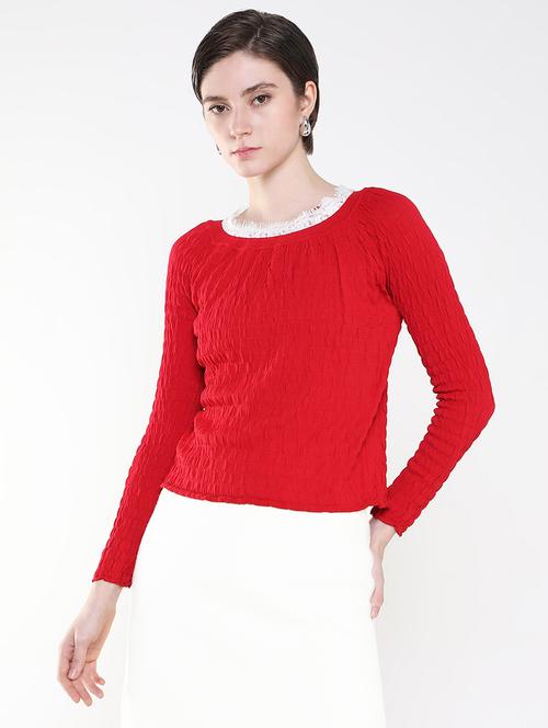 women red solid regular top - 21515192 -  Standard Image - 0