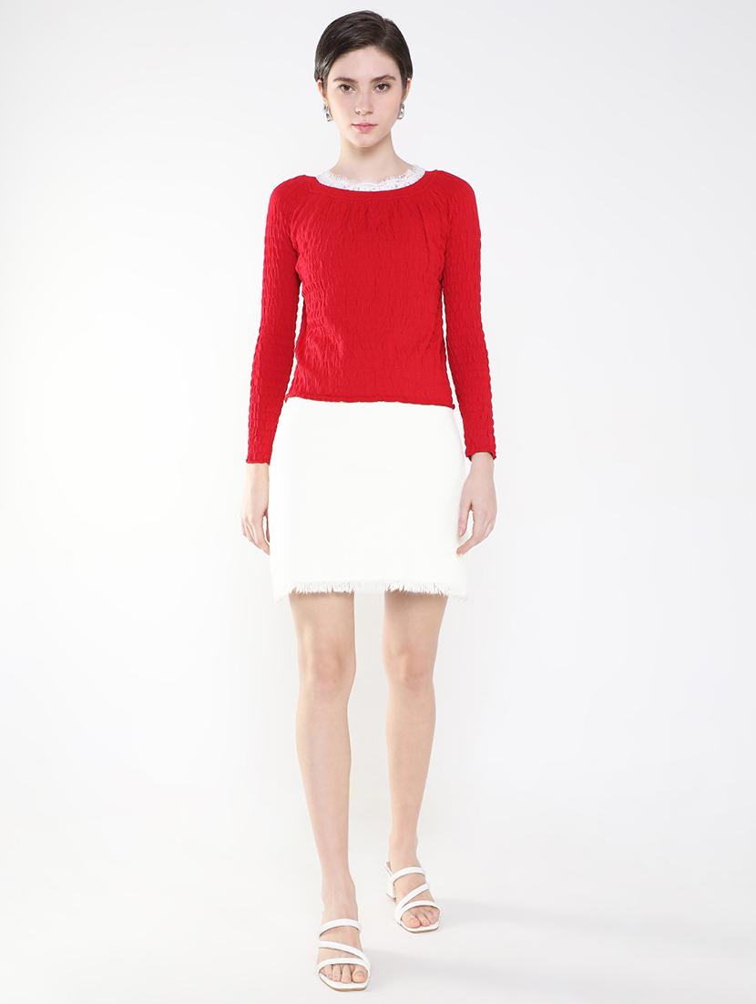 women red solid regular top - 21515192 - Standard Image - 4