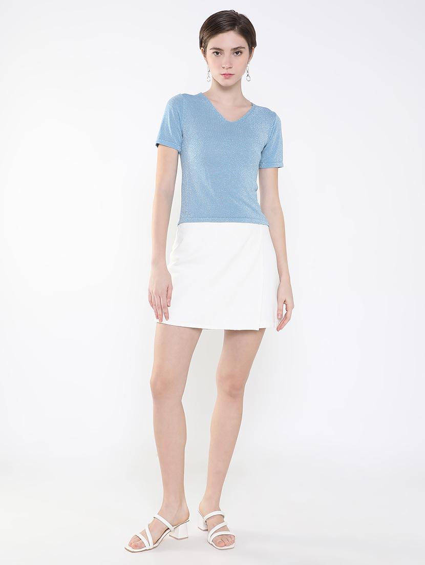 women blue solid regular top - 21515208 - Standard Image - 4