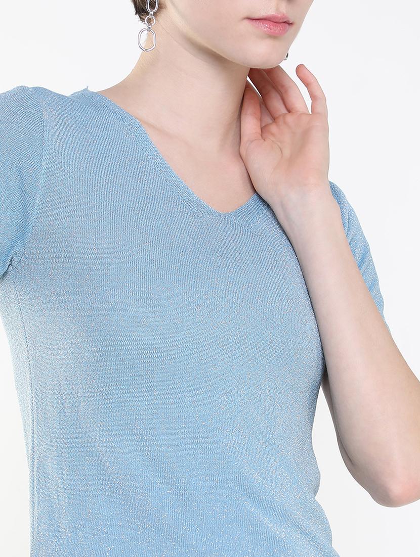 women blue solid regular top - 21515208 - Standard Image - 6