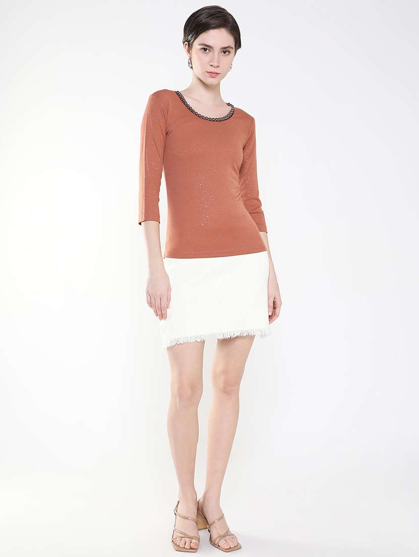 women brown solid regular top - 21515210 -  Standard Image - 4