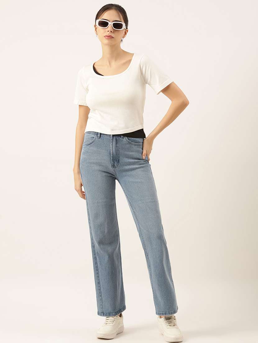 women white color block regular top - 21515212 -  Standard Image - 4