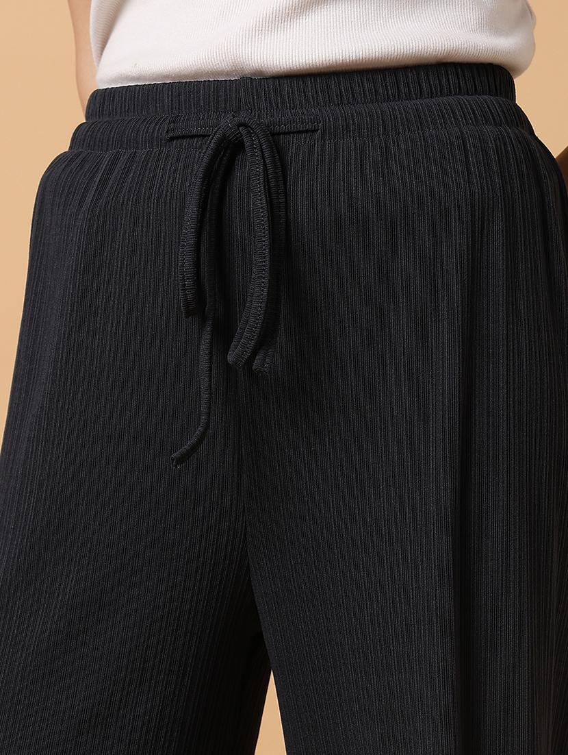 women steel grey lycra wide leg trouser - 21515228 - Standard Image - 6