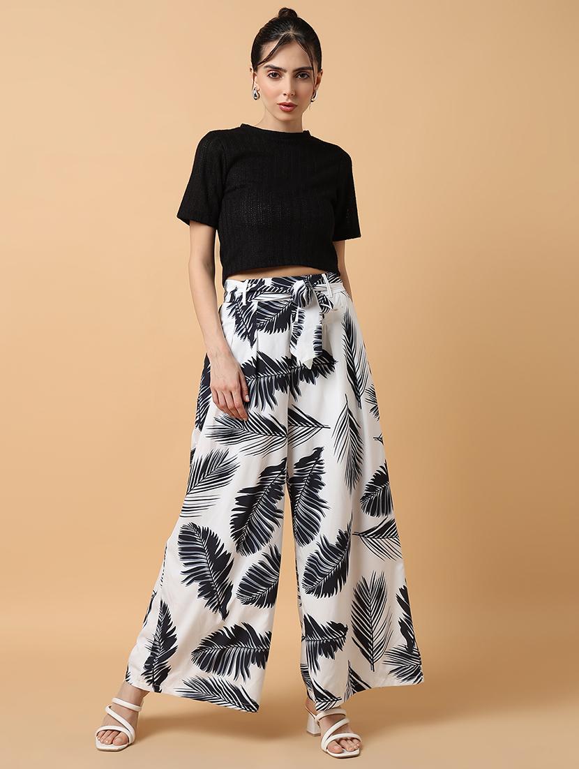 women white crepe wide leg trouser - 21515236 - Standard Image - 4