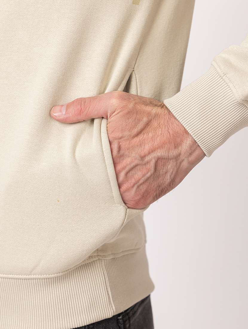 men beige cotton chest print sweatshirt - 21515327 - Standard Image - 4