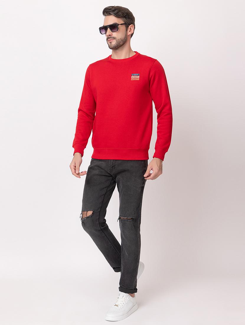 men red cotton back print sweatshirt - 21515334 - Standard Image - 4