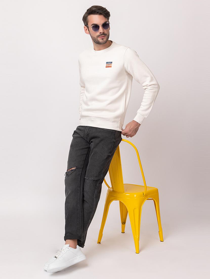 men white cotton back print sweatshirt - 21515335 - Standard Image - 4