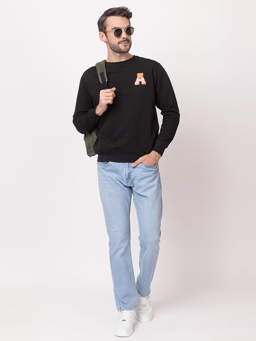 men black cotton back print sweatshirt - 21515336 - Standard Image - 4