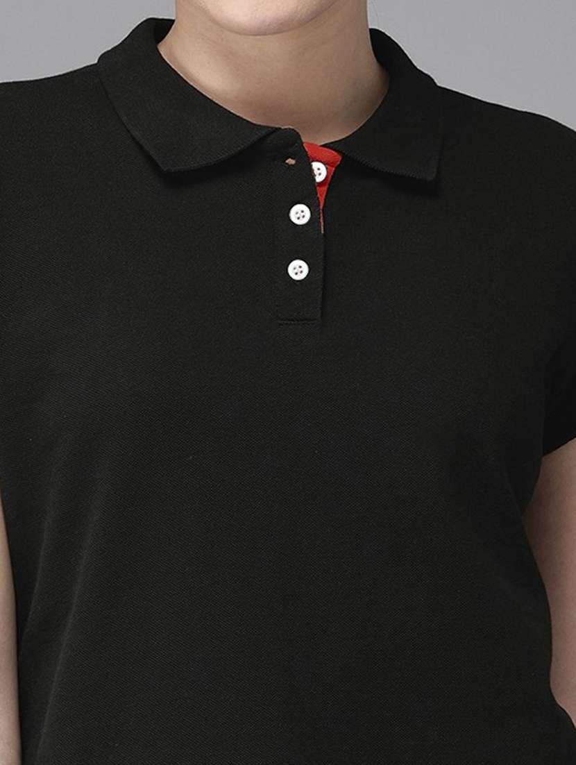 women solid short sleeves polo t-shirt - 21515359 - Standard Image - 4