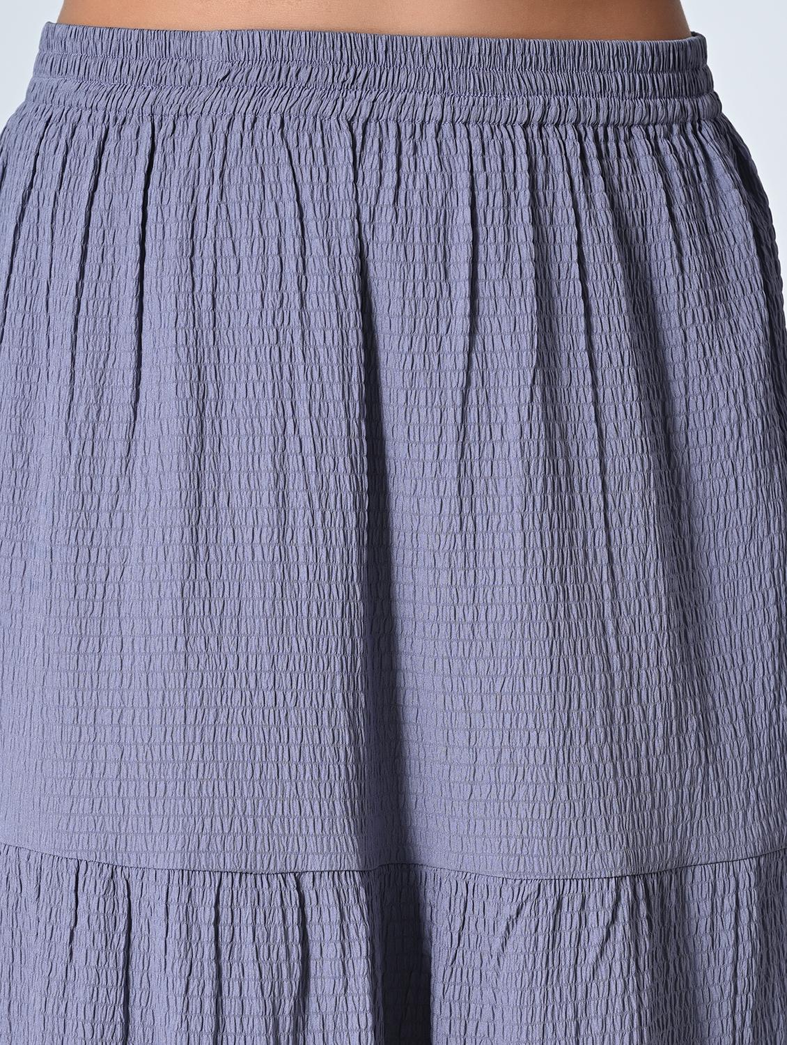 women purple polyester tiered skirt - 21515491 - Standard Image - 4