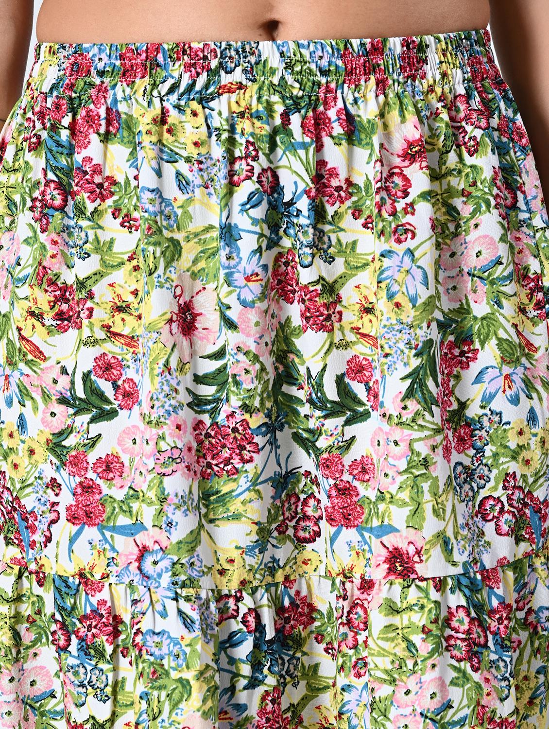 women multi colored crepe tiered skirt - 21515493 - Standard Image - 4