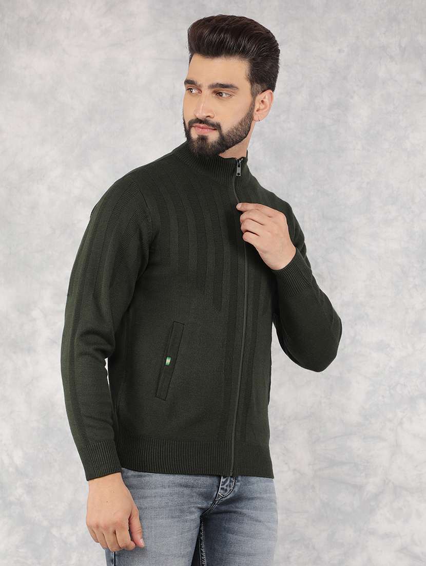 men green self-designed cardigan - 21517867 - Standard Image - 1
