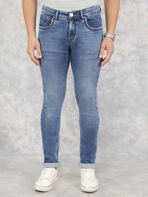 men mid-rise plain slim fit jean - 21517868 - Standard Image - 0