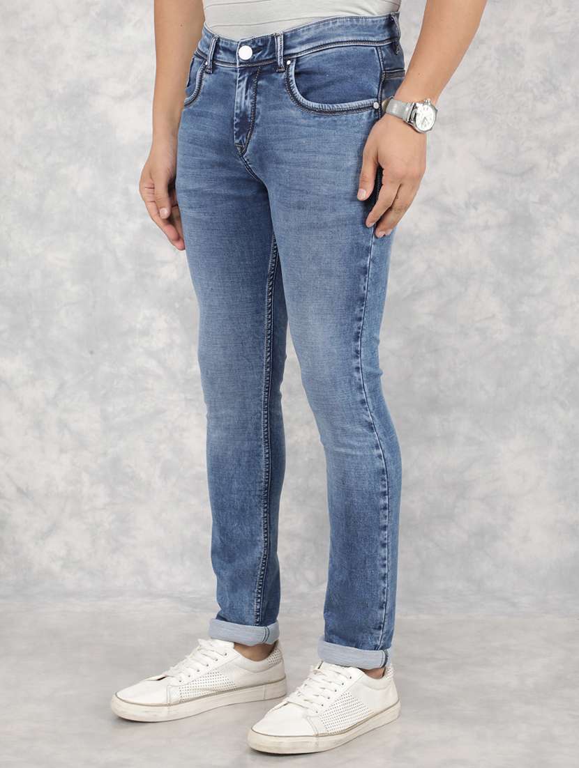 men mid-rise plain slim fit jean - 21517868 - Standard Image - 1