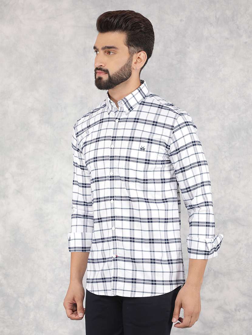 men checks long sleeves casual shirts - 21517876 -  Standard Image - 1