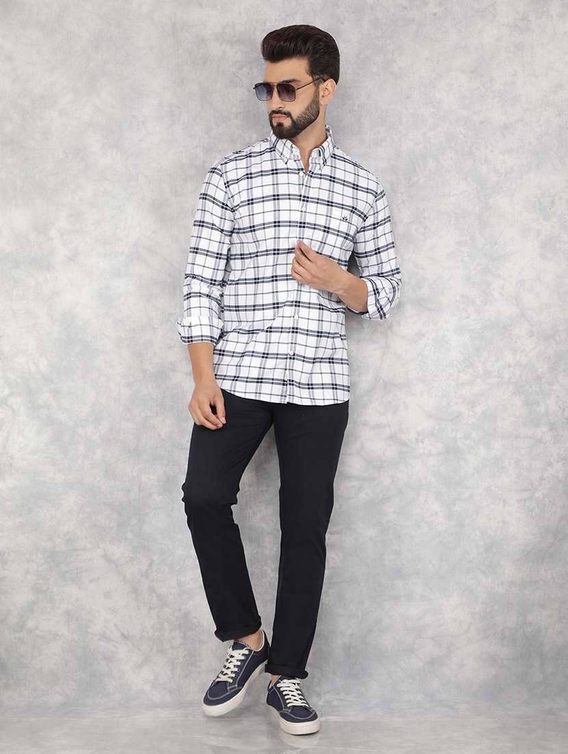 men checks long sleeves casual shirts - 21517876 -  Standard Image - 4
