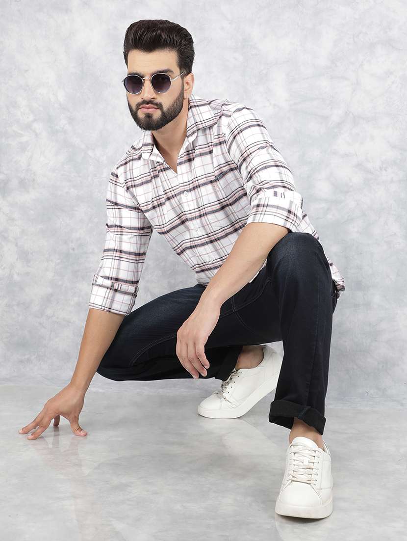 men collared tartan check casual shirt - 21517877 -  Standard Image - 4