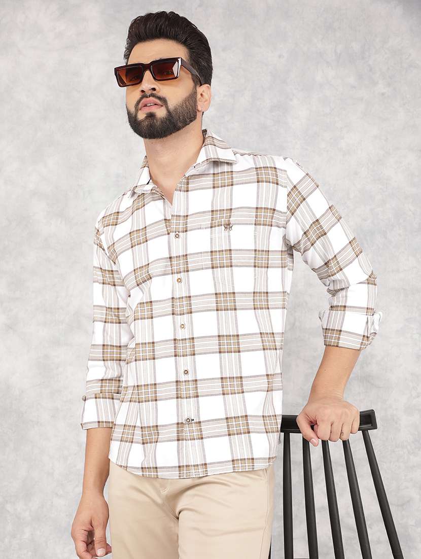 men collared tartan check casual shirt - 21517891 -  Standard Image - 1