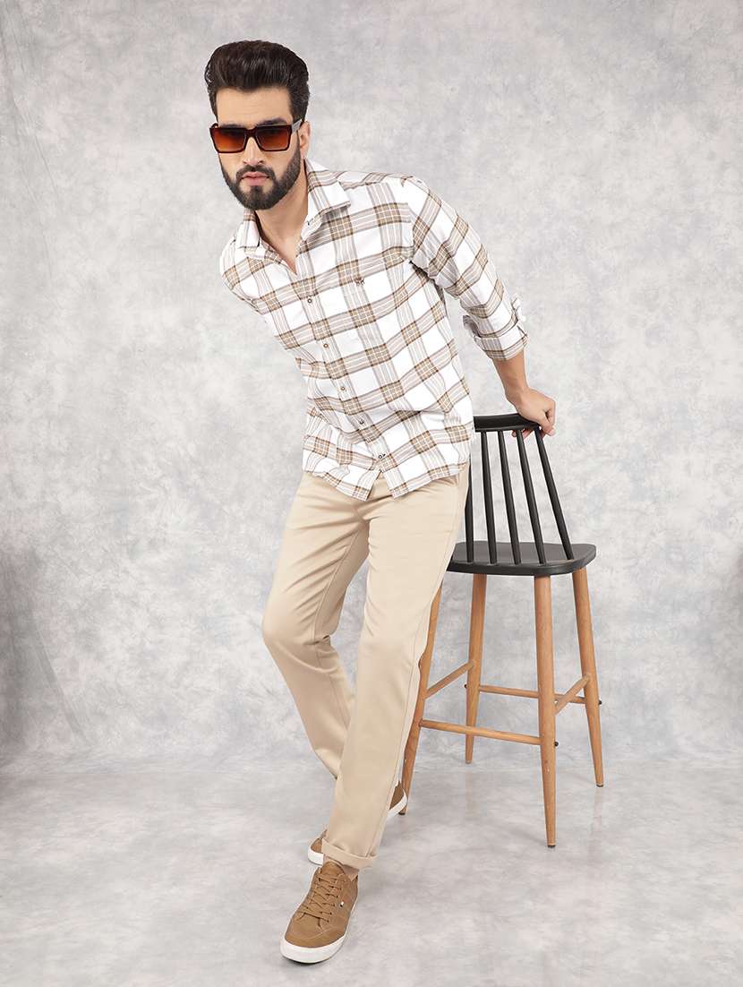 men collared tartan check casual shirt - 21517891 -  Standard Image - 4