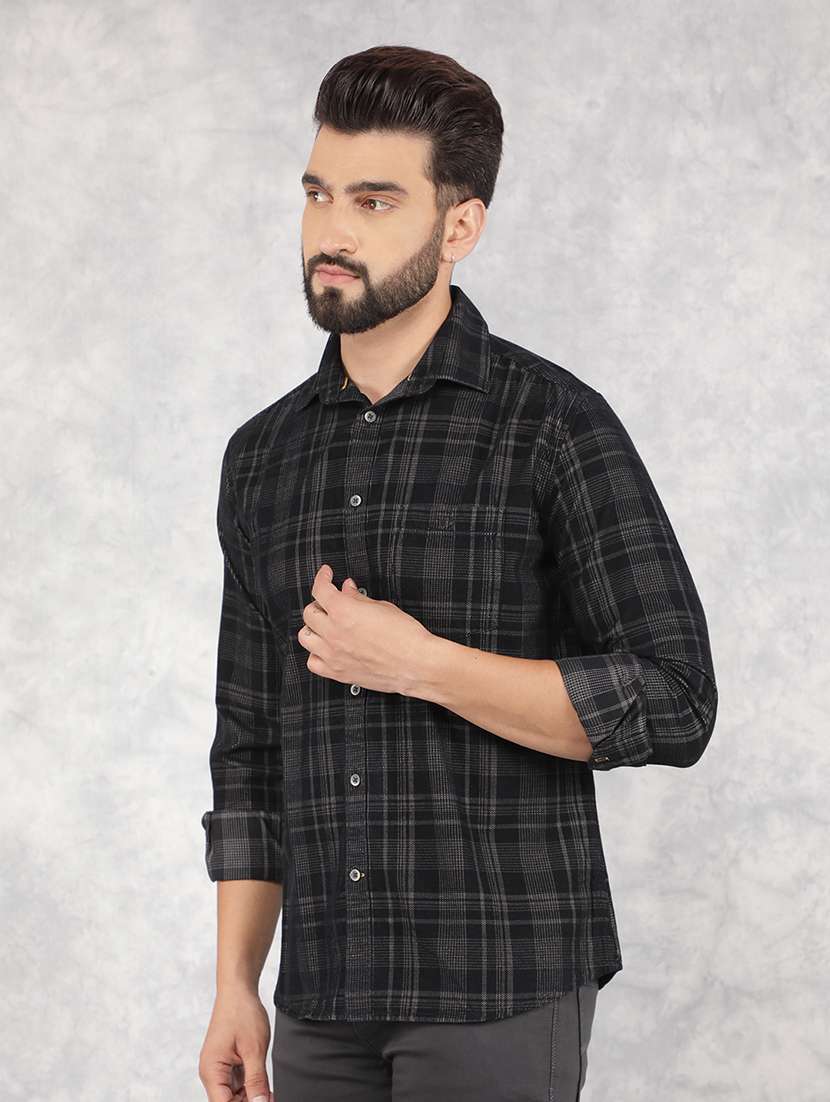 men black cotton casual shirt - 21517899 -  Standard Image - 1