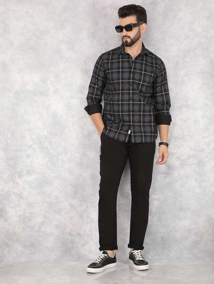 men collared tartan check casual shirt - 21517902 -  Standard Image - 4