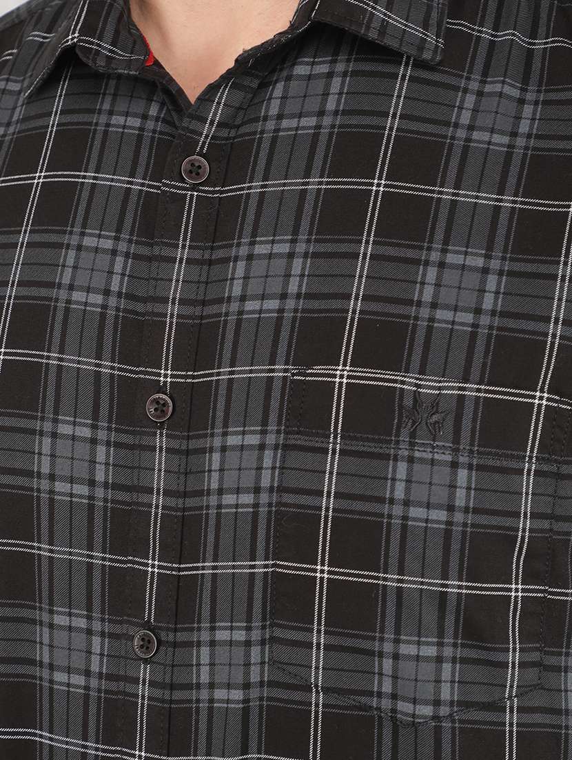 men collared tartan check casual shirt - 21517902 -  Standard Image - 6