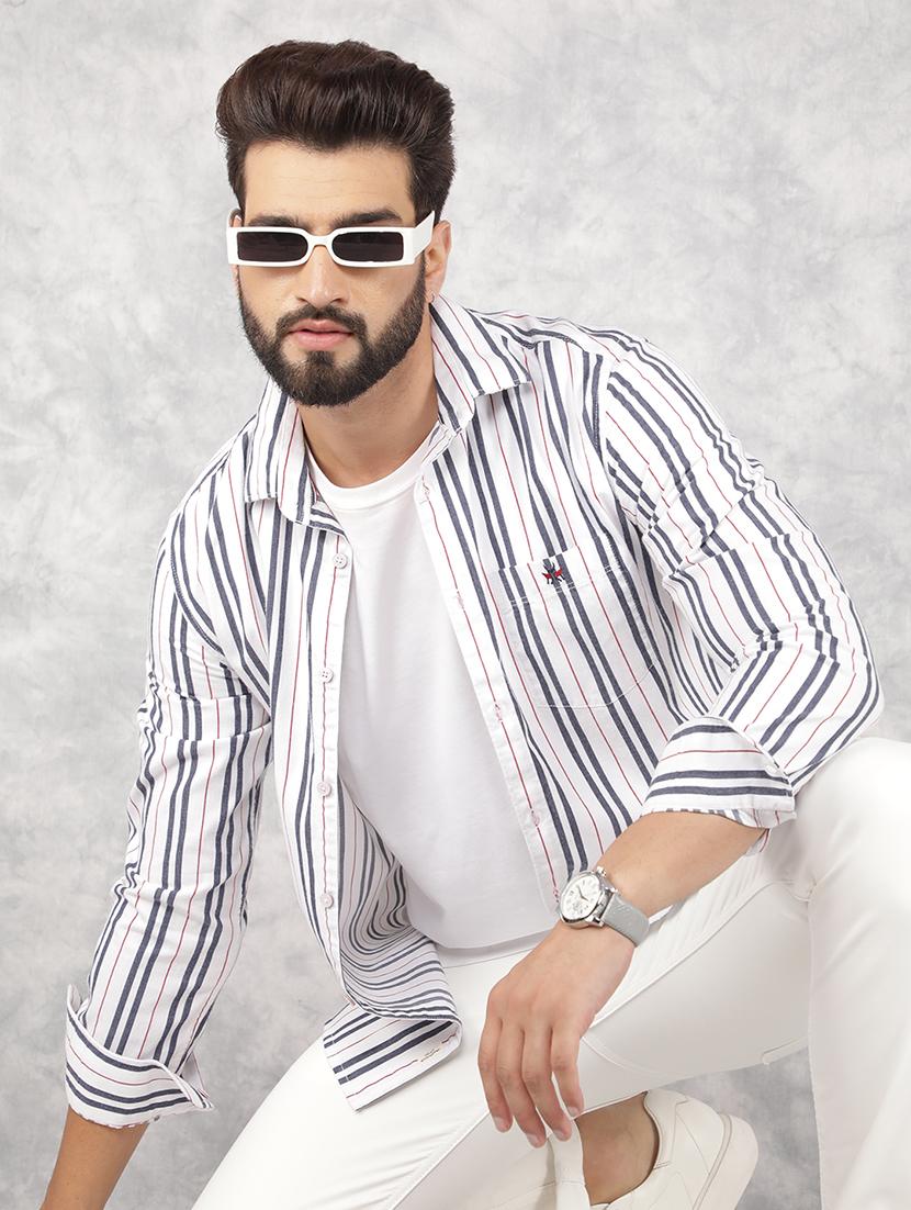men white cotton casual shirt - 21517920 - Standard Image - 1