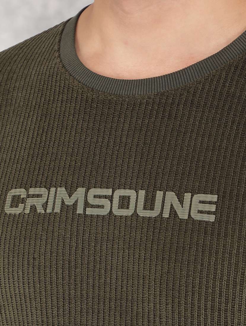 men olive chest print sweatshirt - 21517935 -  Standard Image - 6