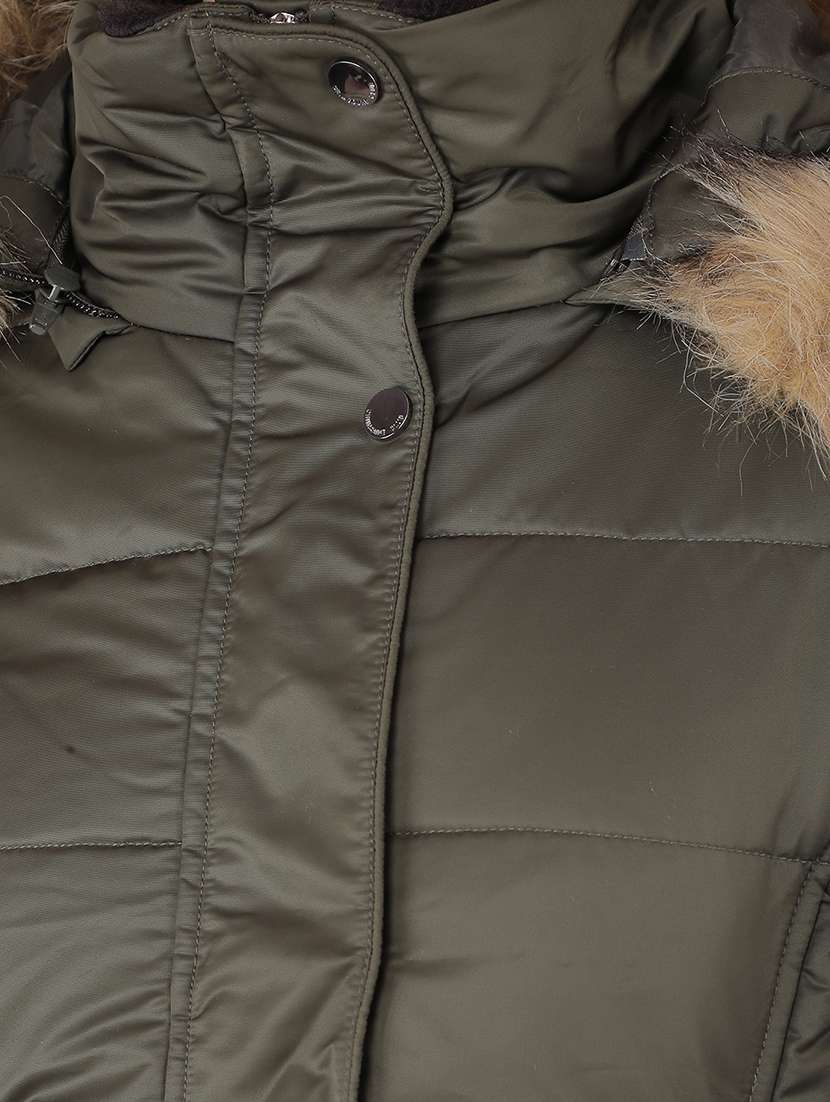 women solids long sleeves quilted jacket - 21517951 - Standard Image - 6