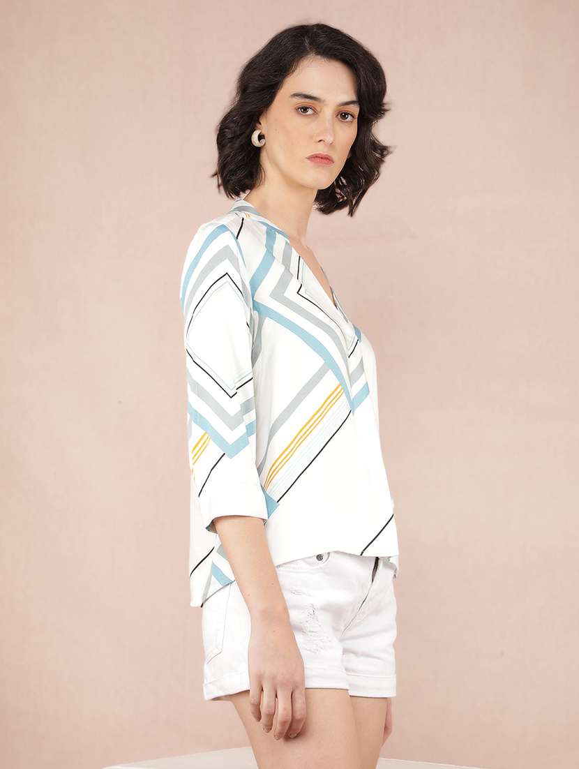 women white viscose regular top - 21518002 -  Standard Image - 1