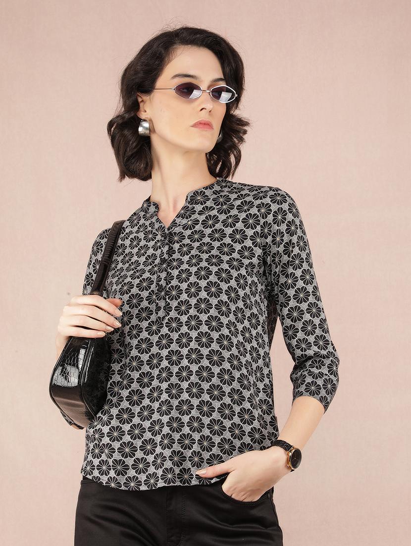 women black viscose regular top - 21518007 - Standard Image - 1