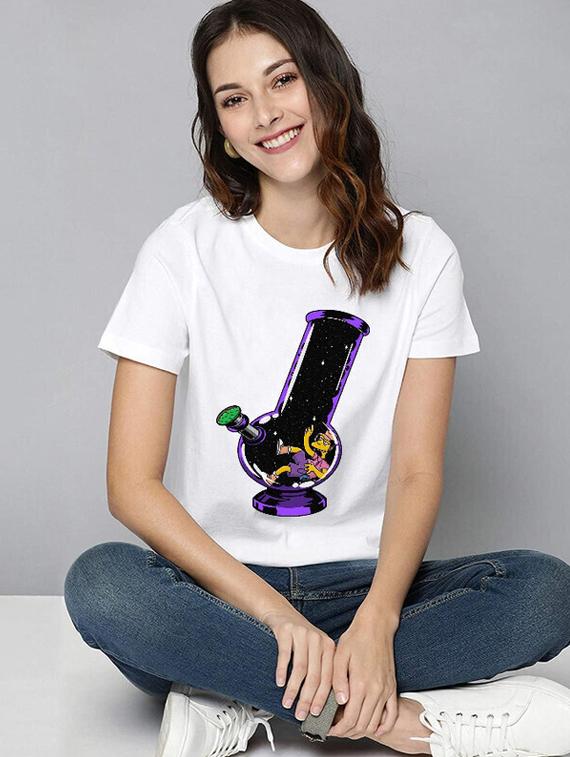 women white front print t-shirt - 21518012 -  Standard Image - 1