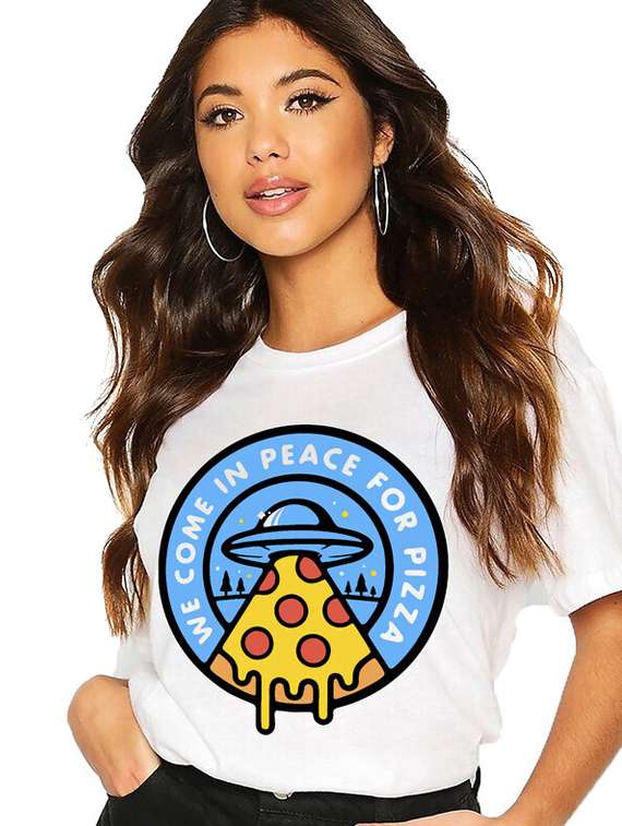 women white front print t-shirt - 21518048 -  Standard Image - 1