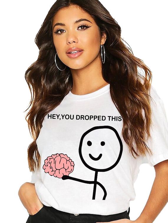 women white front print t-shirt - 21518065 - Standard Image - 1