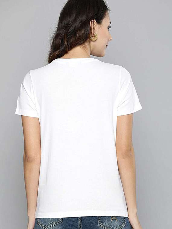 women white front print t-shirt - 21518072 -  Standard Image - 1