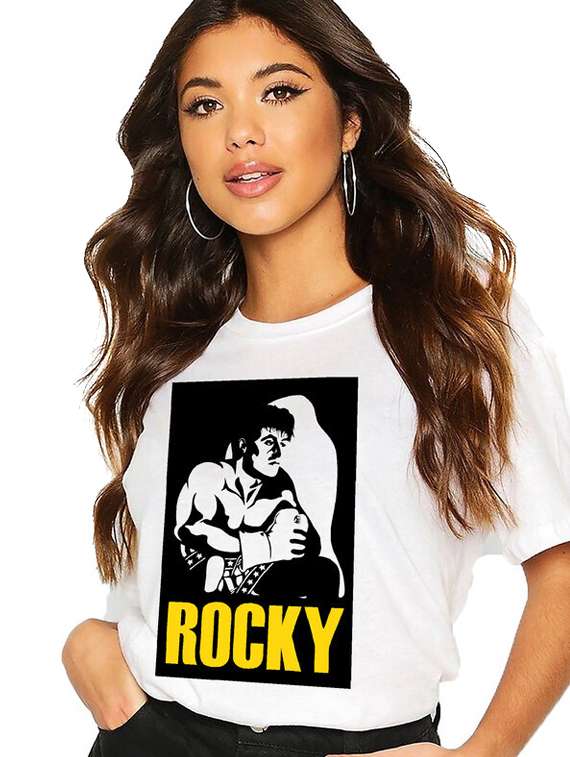 women white cotton blend front print t-shirt - 21518087 -  Standard Image - 1