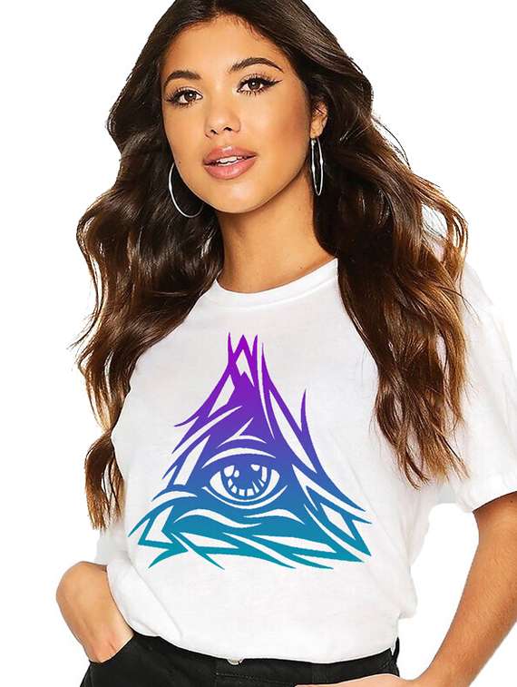 women white cotton blend front print t-shirt - 21518092 -  Standard Image - 1