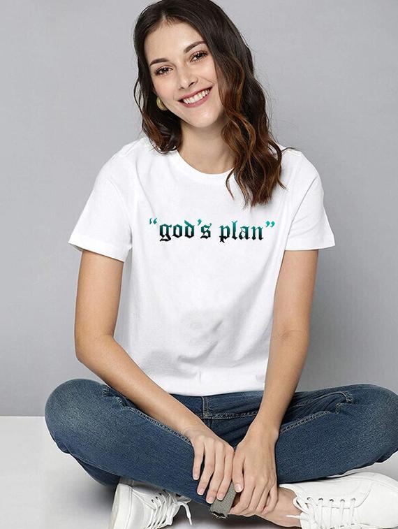 women white cotton blend chest print t-shirt - 21518113 - Standard Image - 1
