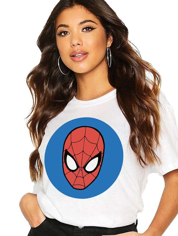 women white cotton blend front print t-shirt - 21518129 -  Standard Image - 1