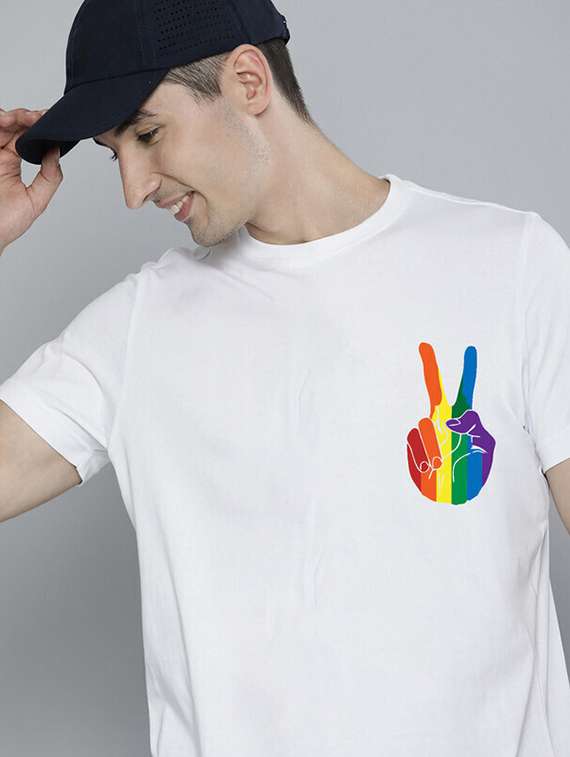 men round neck chest printed t-shirt - 21518135 -  Standard Image - 1