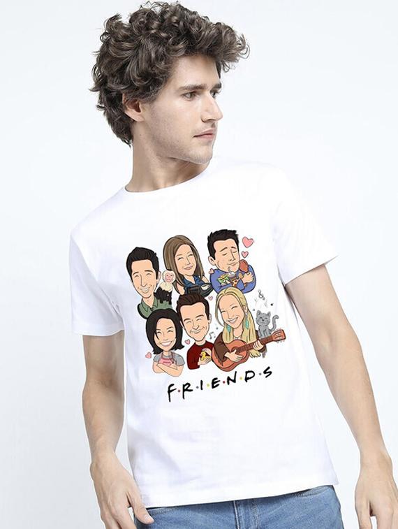 men white front printed t-shirt - 21518169 - Standard Image - 1