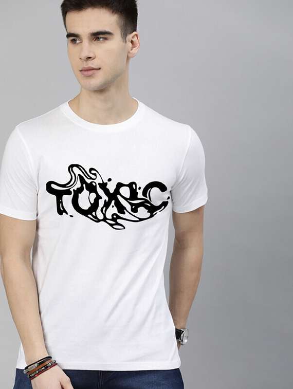 men round neck chest printed t-shirt - 21518188 -  Standard Image - 1