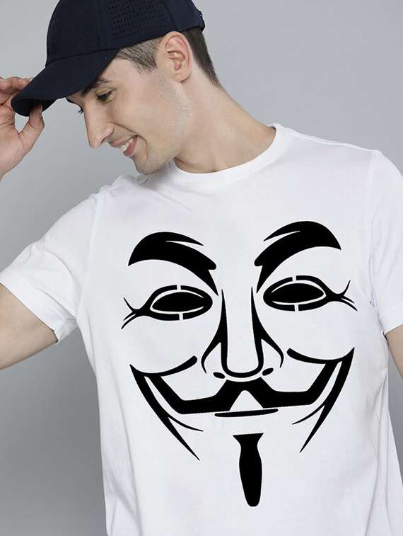 men white front printed t-shirt - 21518189 -  Standard Image - 1