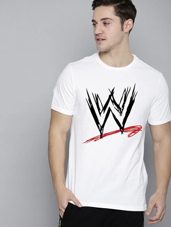 men white front printed t-shirt - 21518197 - Standard Image - 1