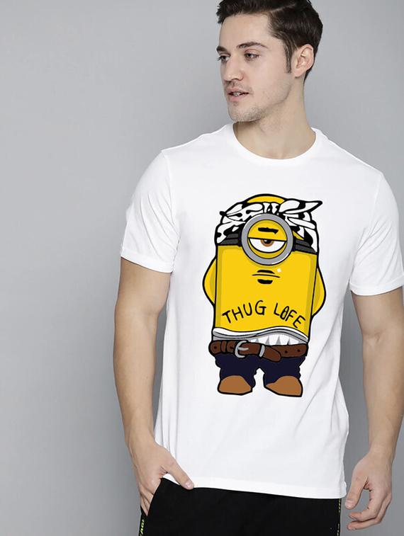men white front printed t-shirt - 21518221 - Standard Image - 1