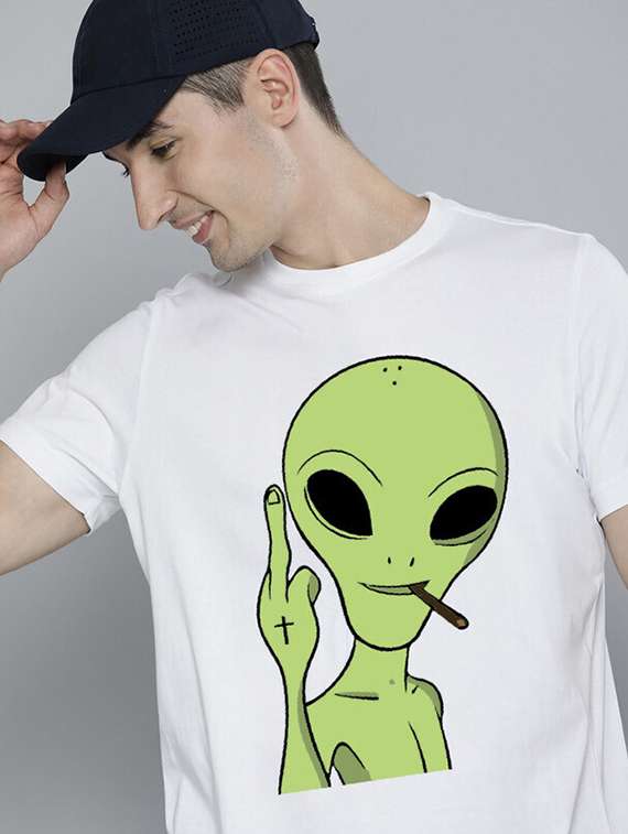 men white front printed t-shirt - 21518238 -  Standard Image - 1