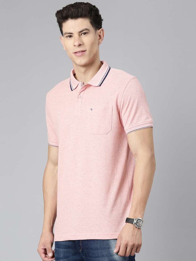 men polo neck plain t-shirt - 21518263 - Standard Image - 1