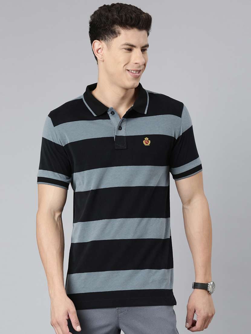 men polo neck all over print t-shirt