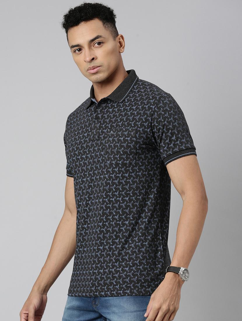 men polo neck all over print t-shirt - 21518319 - Standard Image - 1