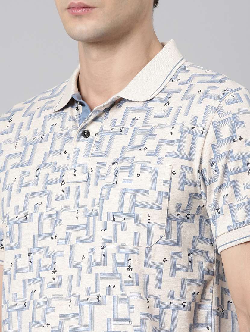 men polo neck all over print t-shirt - 21518326 -  Standard Image - 4
